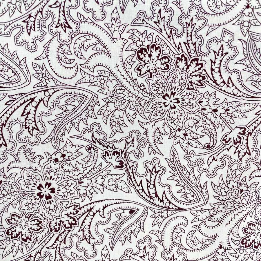 Shiraz Paisley Cotton L/S Shirt - White/Red