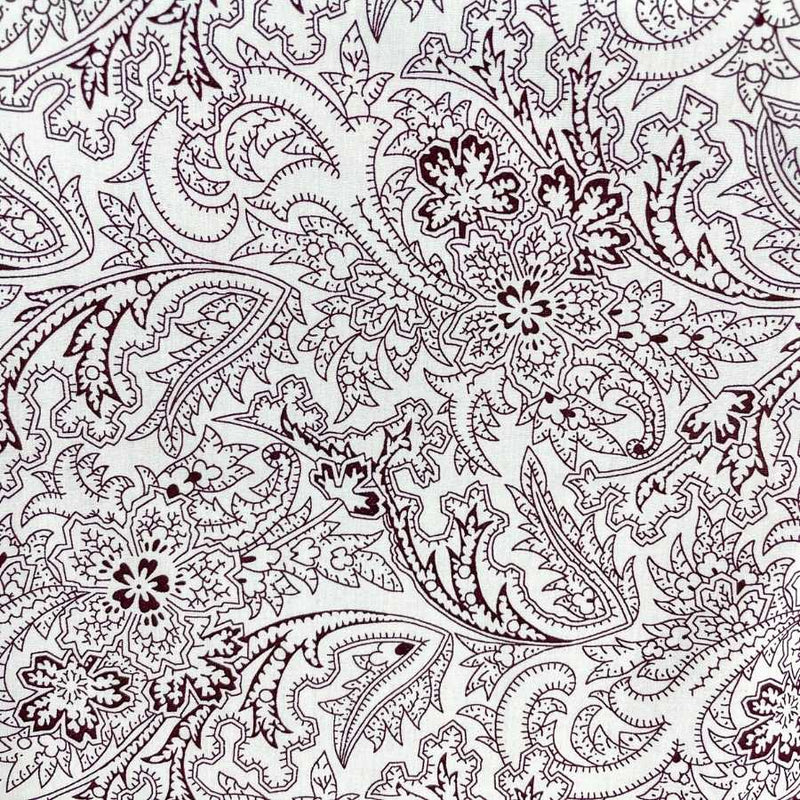 Shiraz Paisley Cotton L/S Shirt - White/Red
