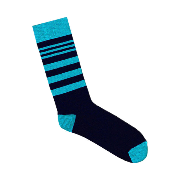 Stripe Unisex Bamboo Socks - Navy/Teal