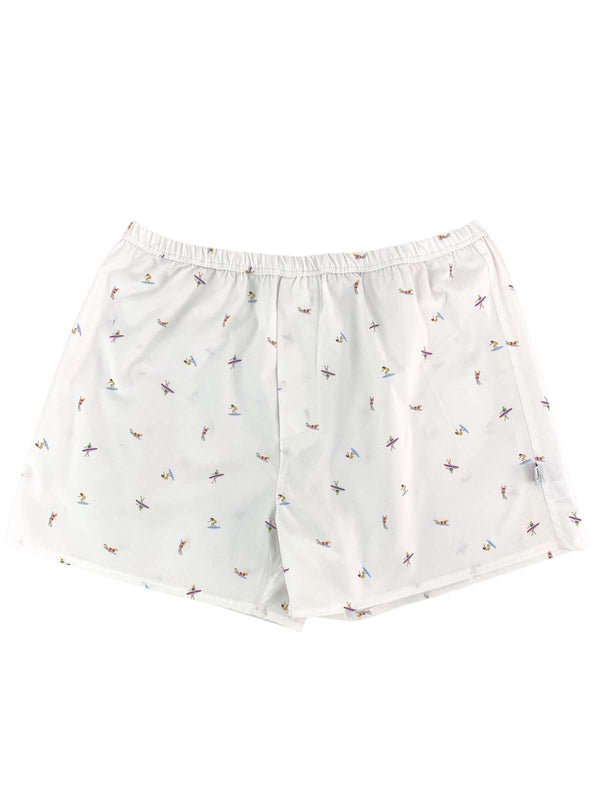 Surfers Abstract Cotton Boxer Short - White