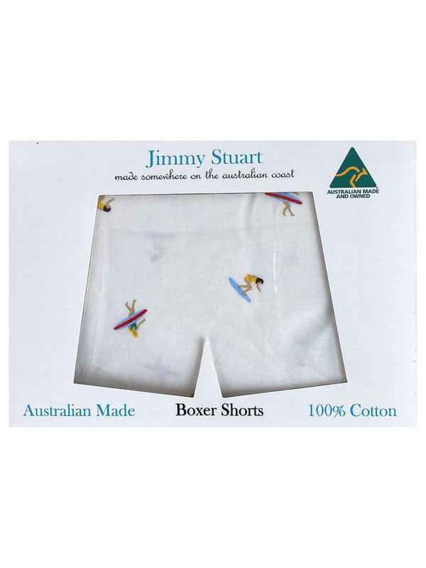 Surfers Abstract Cotton Boxer Short - White