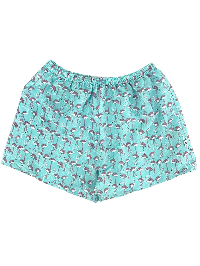Sway Abstract Cotton/Rayon Boxer Short - Turquoise/Pink