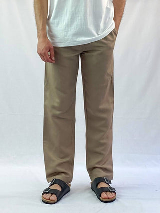 Taupe Linen Pant - Relaxed Fit