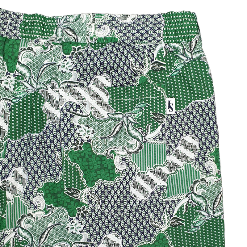World Abstract Cotton Lounge Pant - Green/Grey