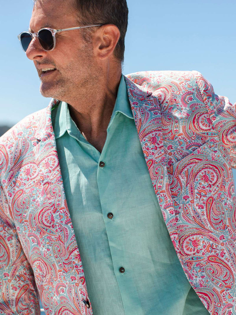 Byron Bay Sea Green Linen L/S Shirt