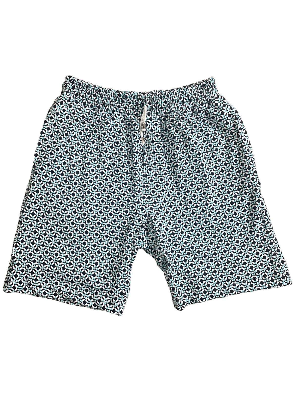 Trouble Geometric Knitted Short - Black/Turquoise