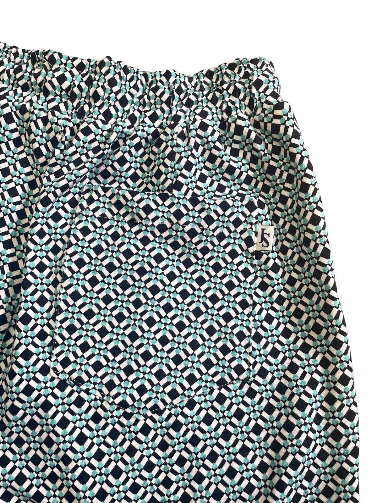 Trouble Geometric Knitted Short - Black/Turquoise