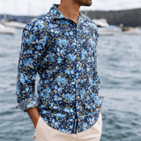 Bloom Floral Cotton L/S Shirt - Blue