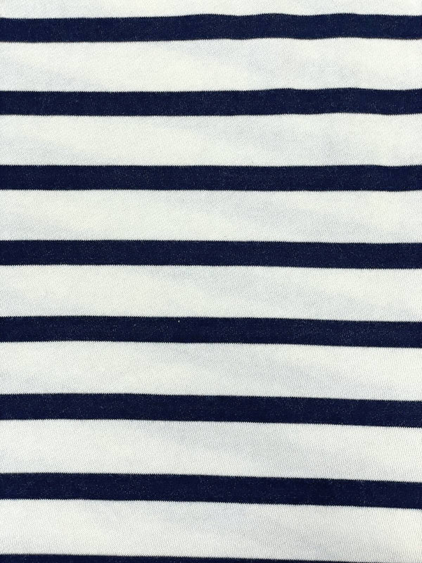 Whistler Stripe Cotton L/S Fleece Jumper - Navy/White