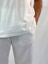 White Linen Pant - Relaxed Fit