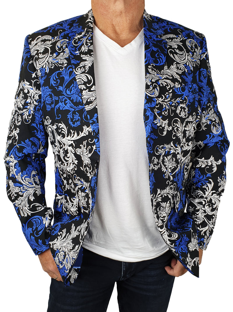 Wisteria Abstract Jacket - Blue/White/Black