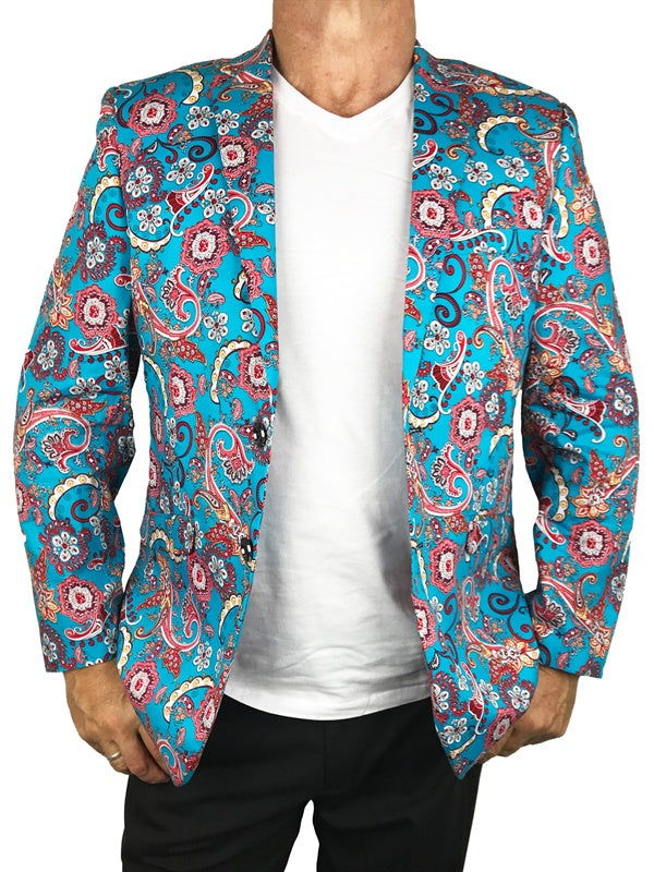 Austin Paisley Cotton Jacket - Blue